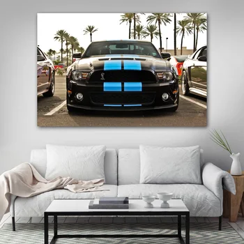 Mustang Shelby GT500 SporsCar Transporto priemonės, Dekoratyvinė tapyba, Drobės, Sienos Menas, Plakatų ir Spausdina Kambarį Dekoro